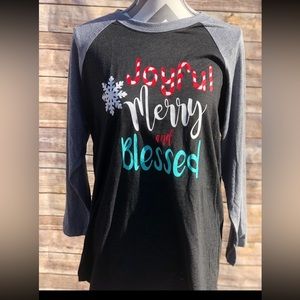 Joyful, Merry, Blessed Christmas Raglan